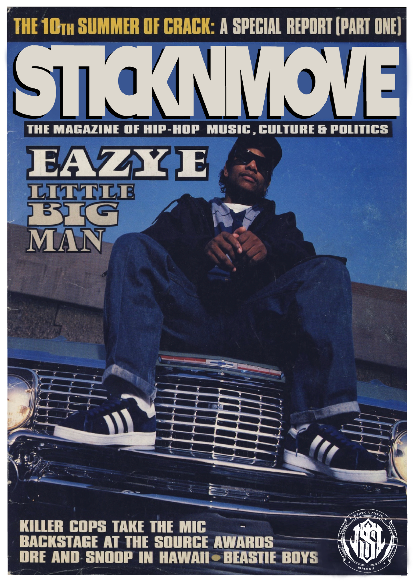 EAZY E STICKNMOVE MAGAZINE COVER TEE