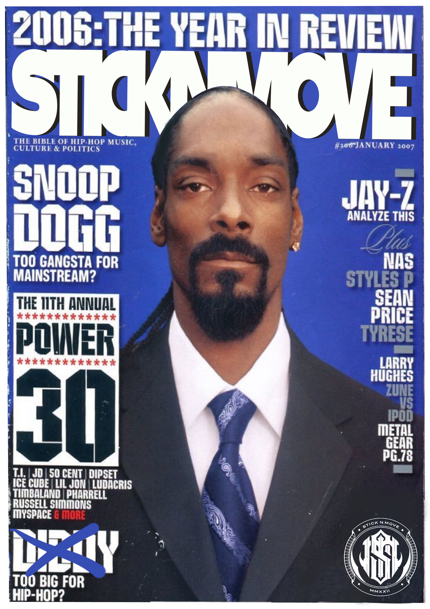SNOOP DOGG STICKNMOVE MAGAZINE COVER TEE